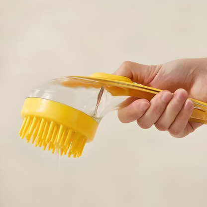 Pet Liquid Long Handle Press Bath Brush