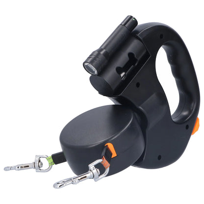 2-Dog Retractable Leash with Light & Bag