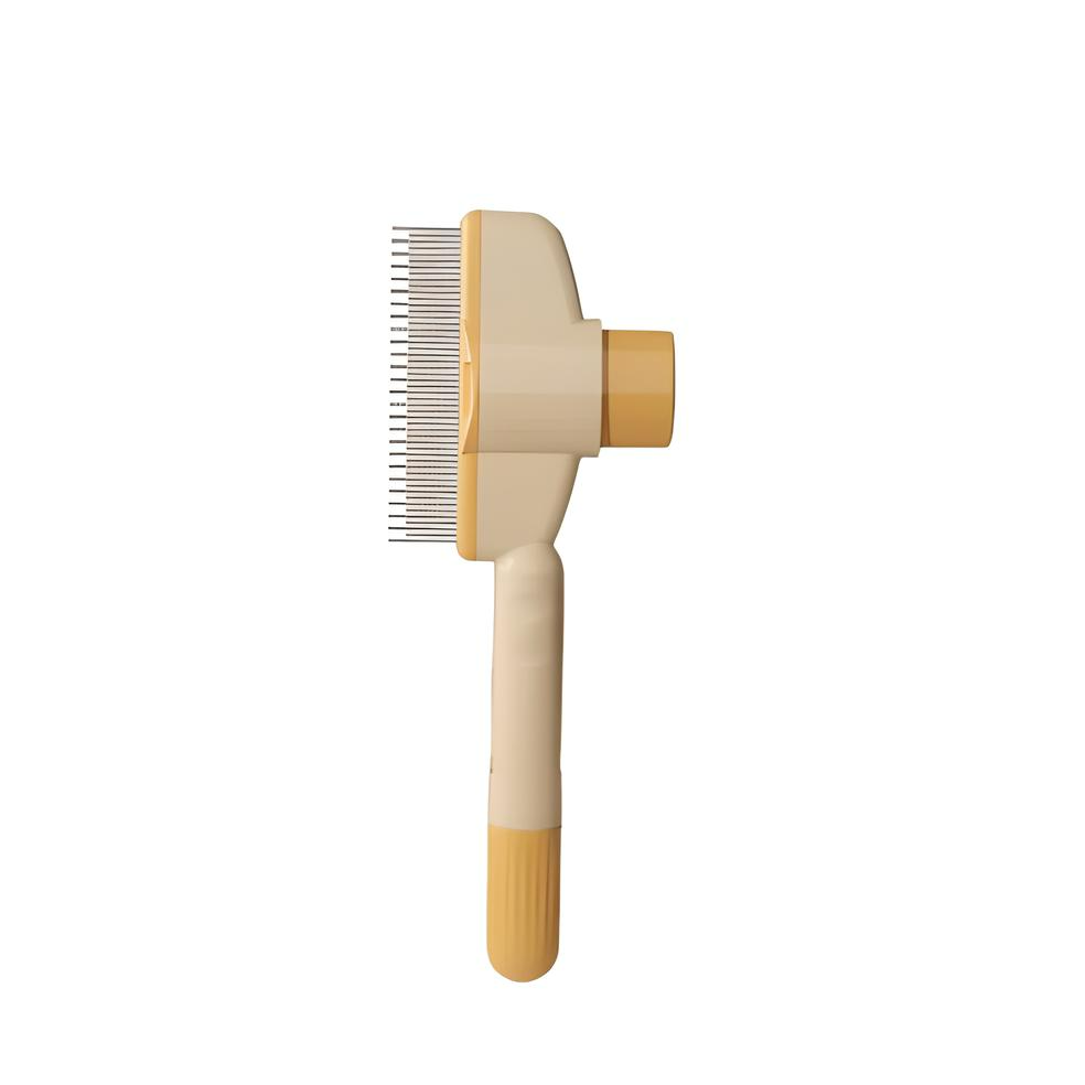 Pet Brush with Release Button, Built-in Stainless Steel