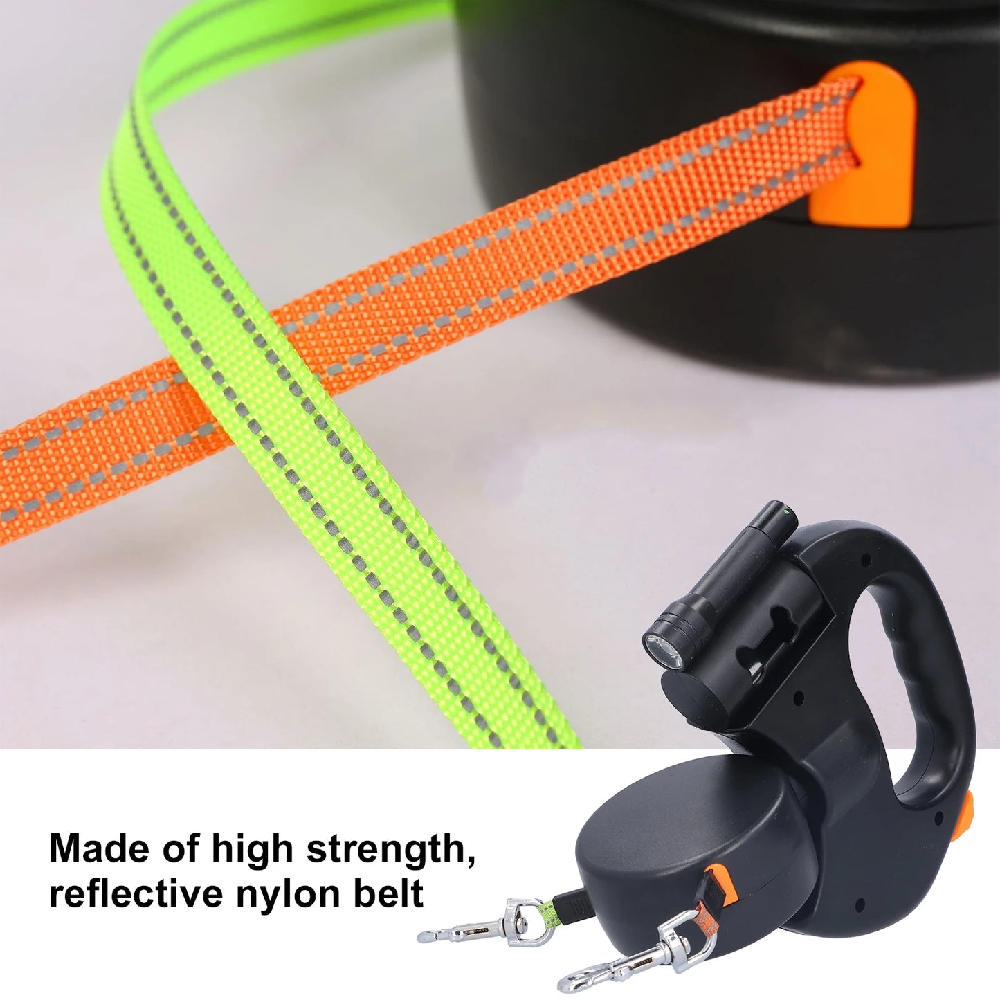 2-Dog Retractable Leash with Light & Bag