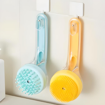 Pet Liquid Long Handle Press Bath Brush