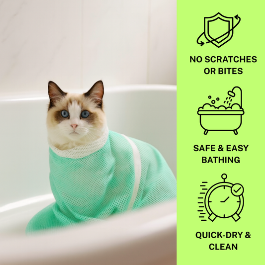 SafeWash™ Cat Bath Bag ( Under 15 Lbs)